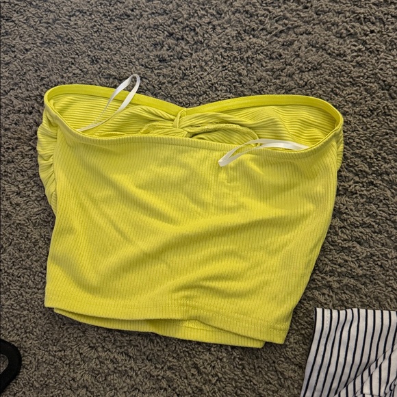 Yellow Ribbed Crop Top - Picture 2 of 2